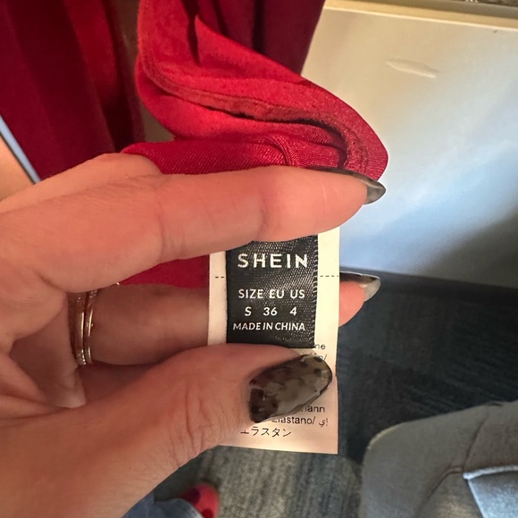 SHEIn Red Satin Gown - Picture 5 of 5